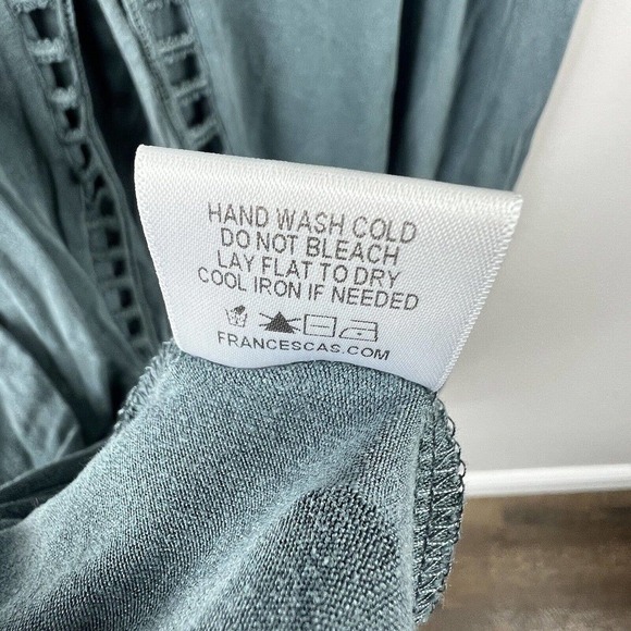 Alya Dark Forest Green Sleeveless Smocked Sundress Dress Sz S Corset back - Picture 12 of 12